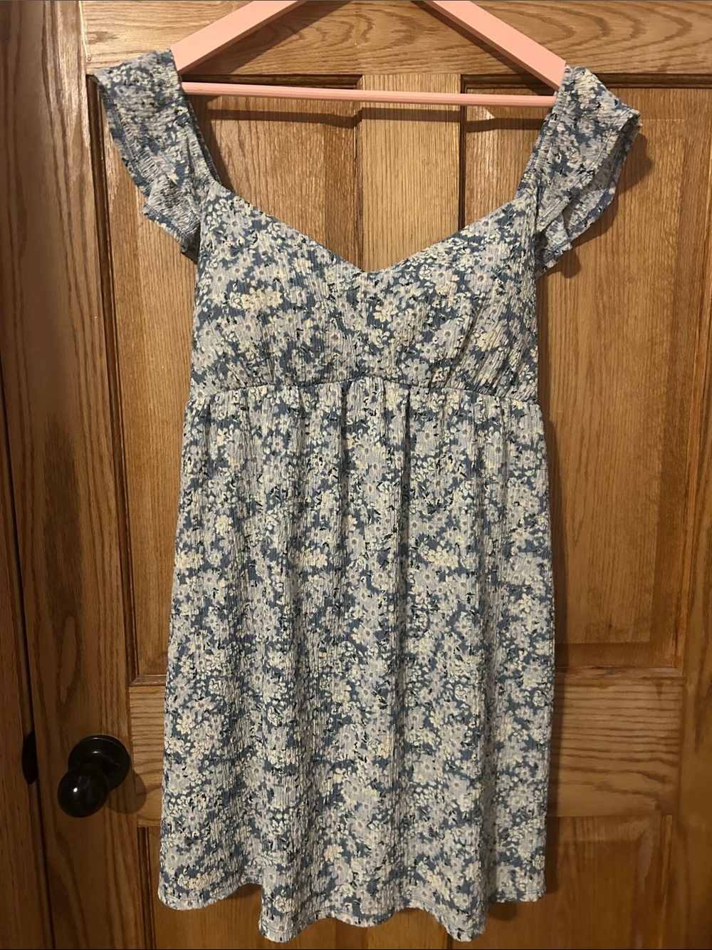 Eyeshadow Blue Floral Smocked Top
